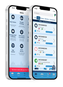 iLivestock app screens angled together
